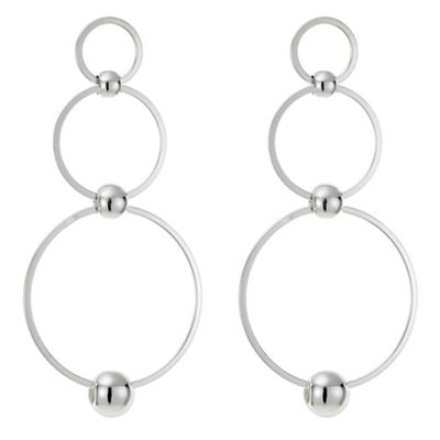 Silver multi hoop drop earring